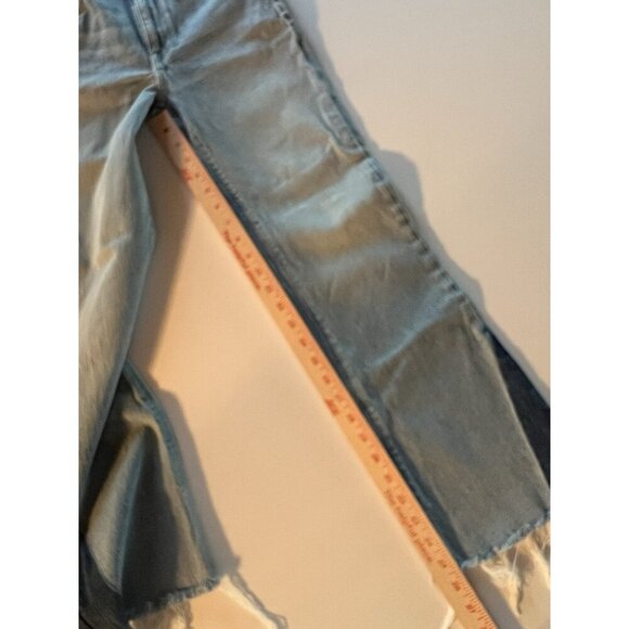 Hudson Barbara bootcut cropped fringe jeans in Ivy sz 26 stretch colorblock high - Picture 8 of 9